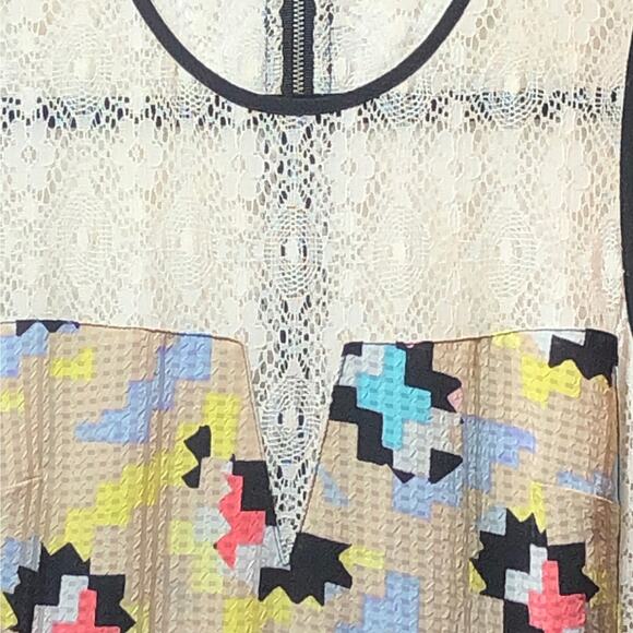 128. RACHEL Rachel Roy Geometric Lace Sleeveless Dress Womens Size 4 Fit & Flare - Picture 8 of 11